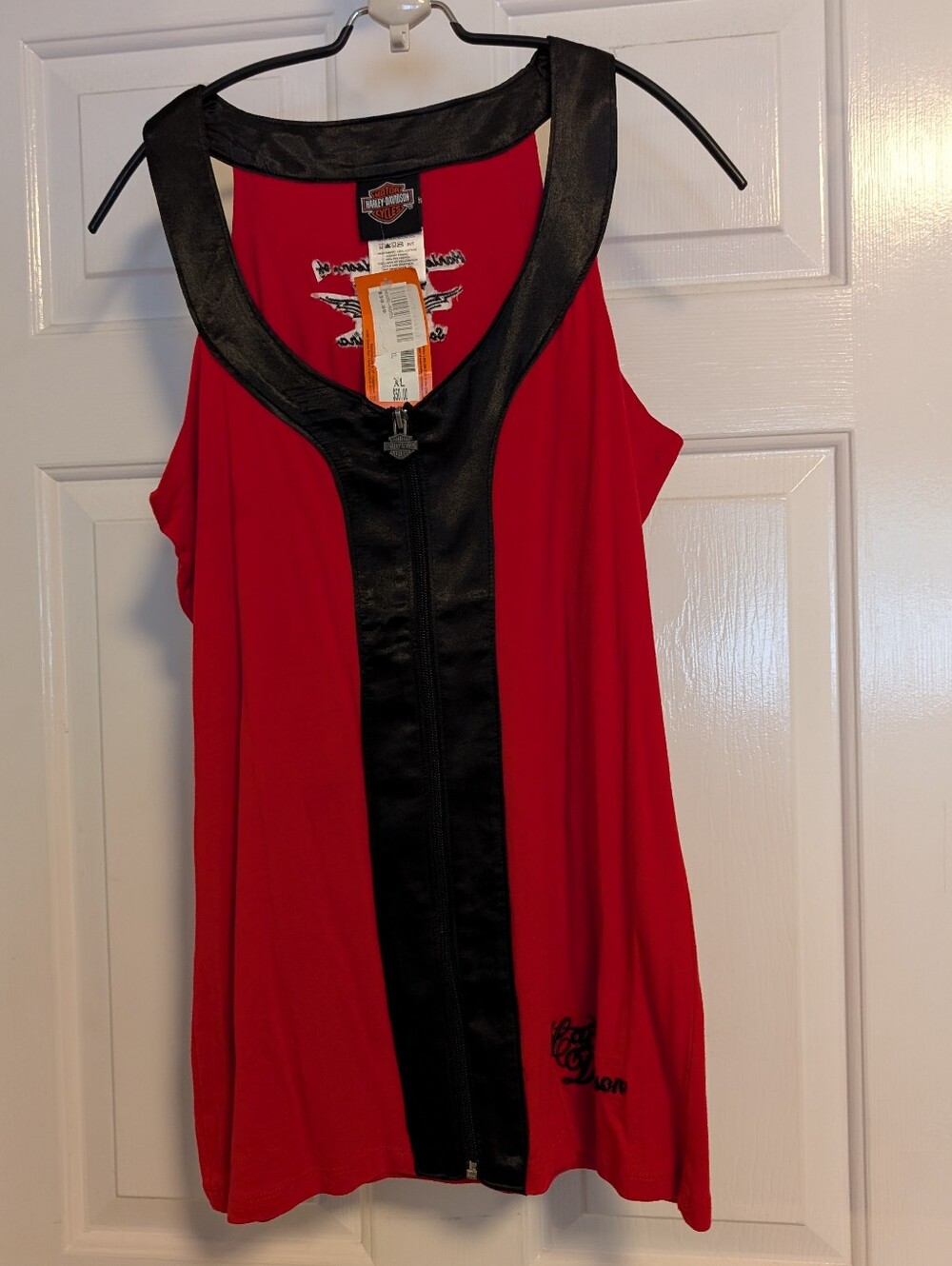 Harley-Davidson Red Tank with Black Zip Trim